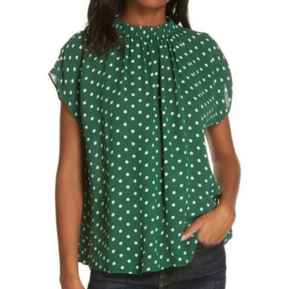 Polka Dot Short Sleeve Top